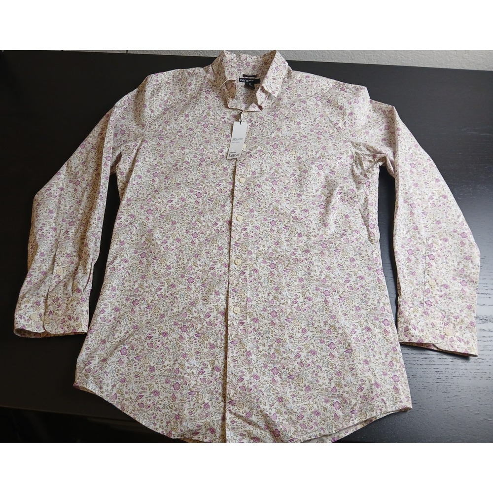 Bar lll Men's Floral Slim Fit Stretch Button Up Shirt Size M 15-15.5 32-33 #477C - Picture 3 of 11
